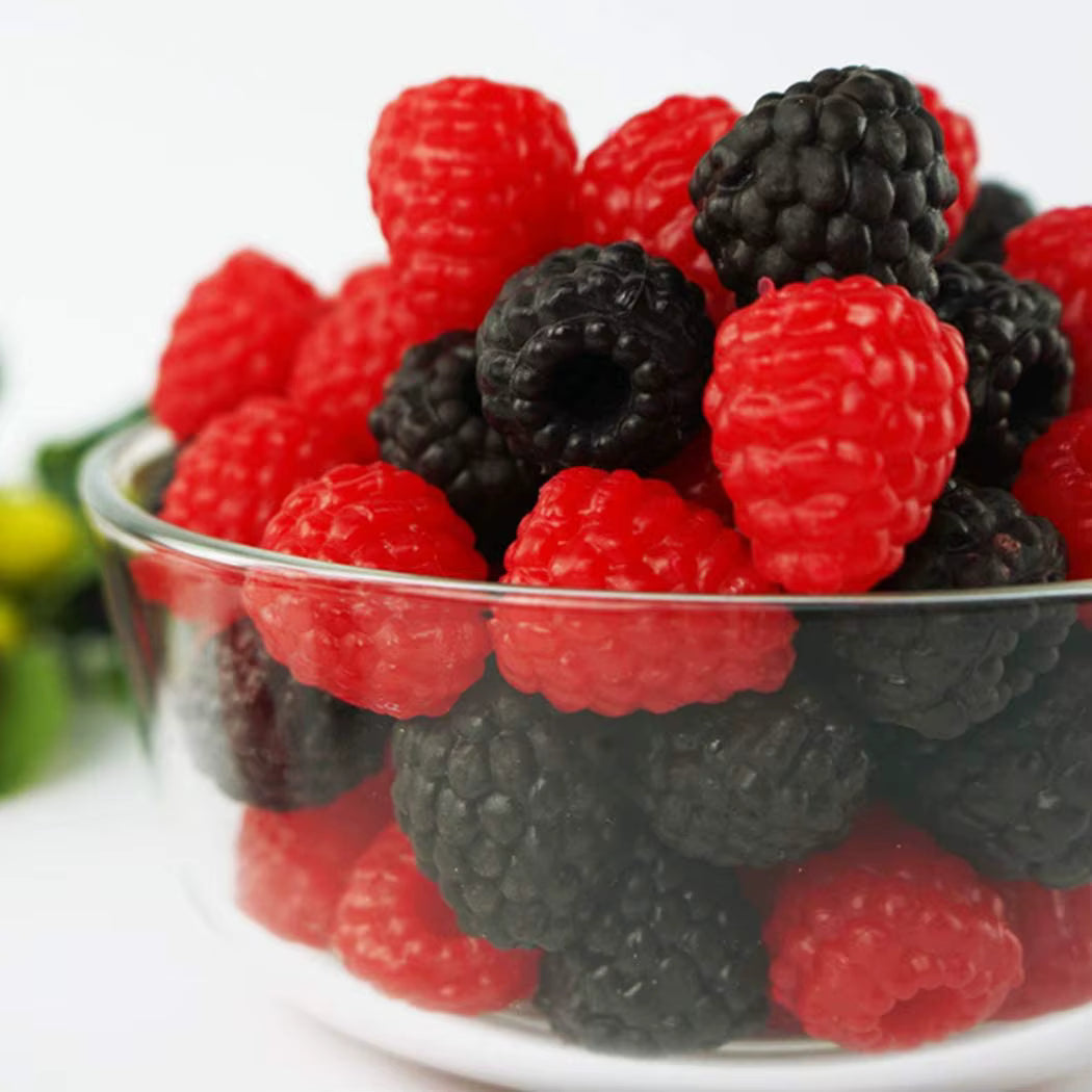 Fausses Framboises Rouges et Noires - Lot de 24