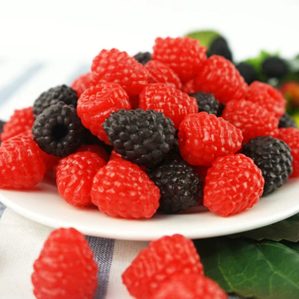 Fausses Framboises Rouges et Noires - Lot de 24