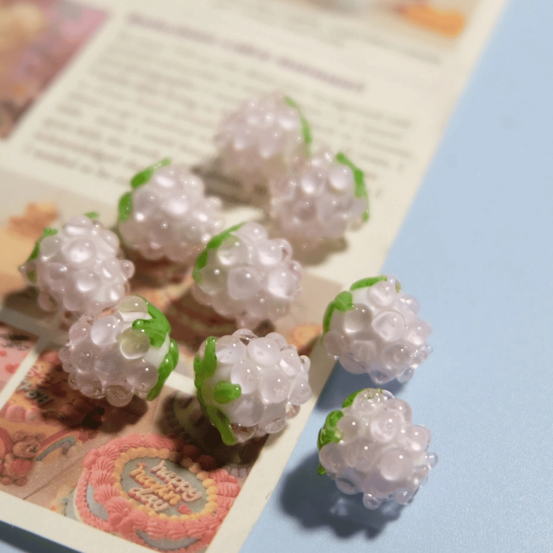 Fausses Framboises en Verre (Perles Décoratives)