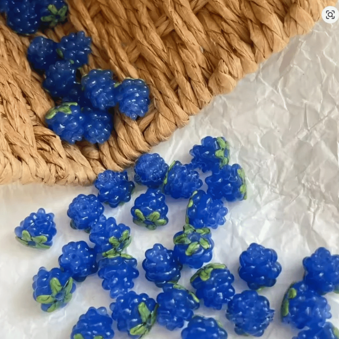 Fausses Framboises en Verre (Perles Décoratives)