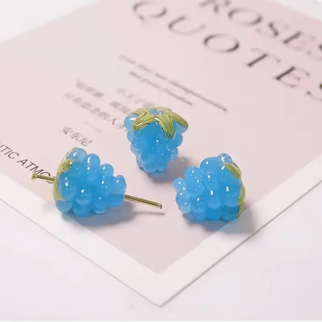 Fausses Framboises en Verre (Perles Décoratives)