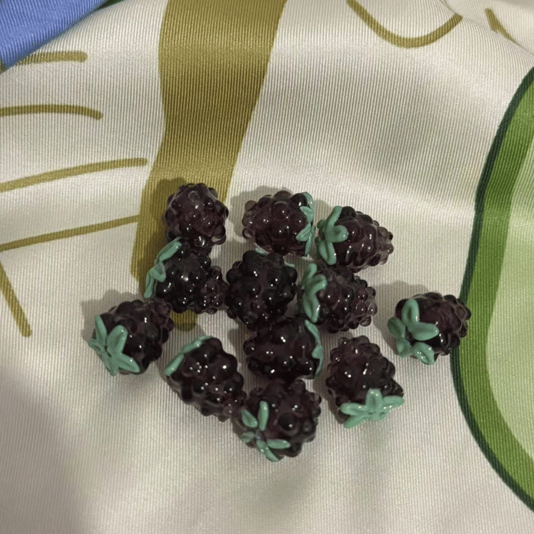 Fausses Framboises en Verre (Perles Décoratives)