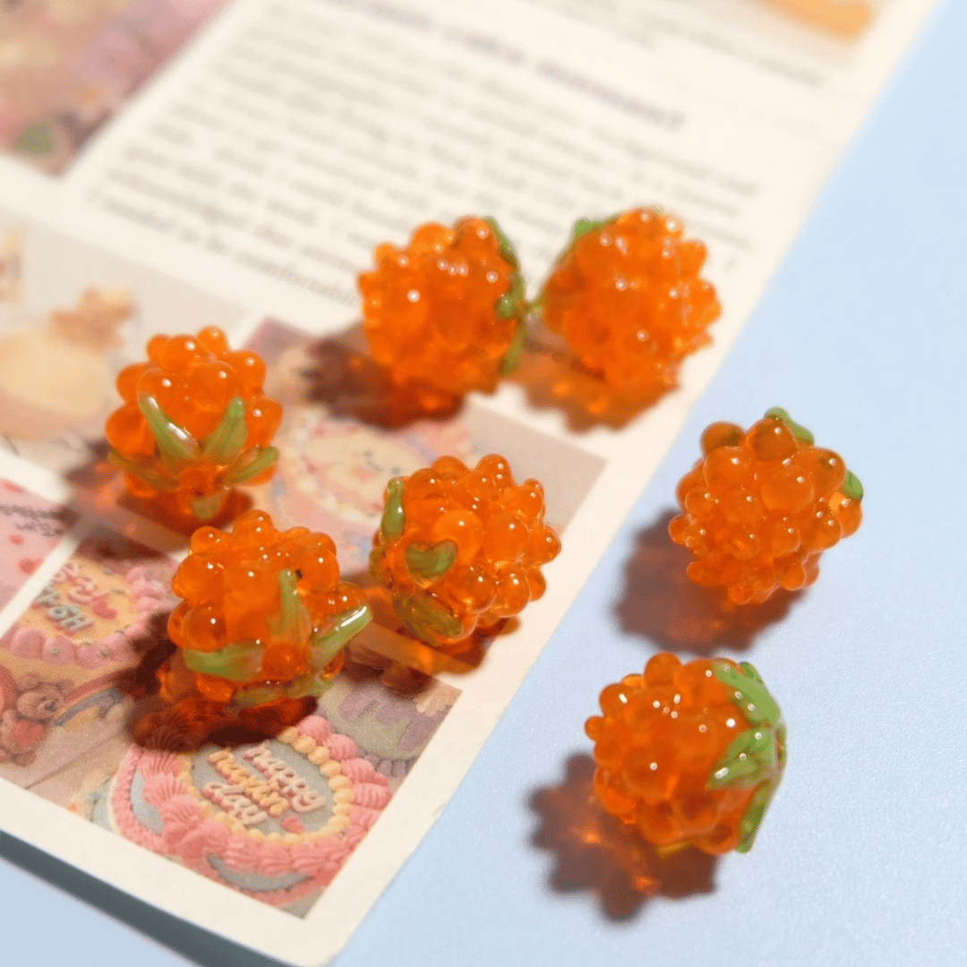 Fausses Framboises en Verre (Perles Décoratives)